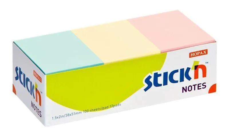Główne zdjęcie produktu Samolepicí bločky Hopax Stick’n Notes 38 x 51 mm, pastelové