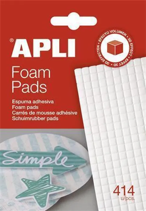 Główne zdjęcie produktu Samolepicí čtverečky, 414 ks/ bal., oboustranné, APLI