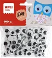 Oczy samoprzylepne, okrągłe, czarno-białe, APLI Creative