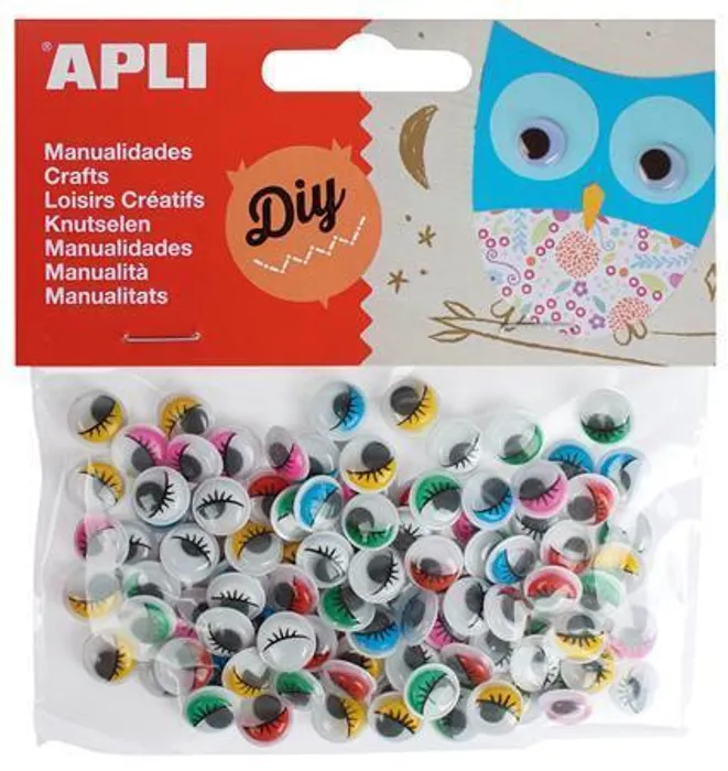 Główne zdjęcie produktu Samolepící pohyblivé oči "Creative", mix barev, ovál, APLI