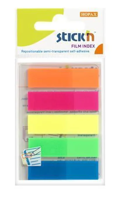 Główne zdjęcie produktu Samolepicí proužky Hopax Stick’n Clearnote 45 x 12 mm, 5 × 25 listů