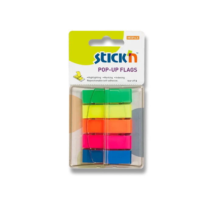 Główne zdjęcie produktu Samolepicí proužky Hopax Stick’n Pop-Up Flags 45 x 12 mm, 5 x 40 ks