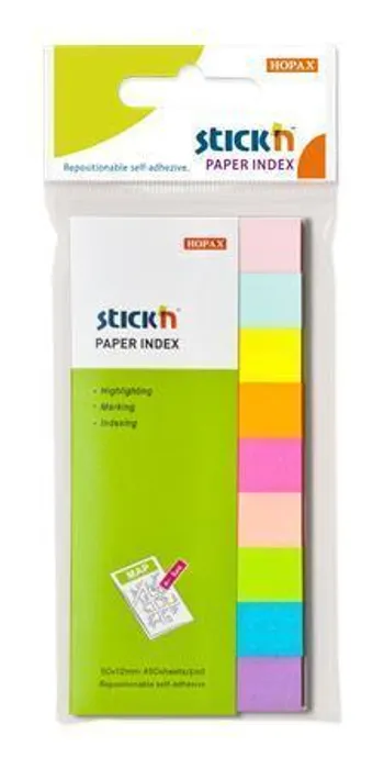 Główne zdjęcie produktu Samolepicí záložky Hopax Stick’n Notes 50 x 12 mm, 9 x 50 listů