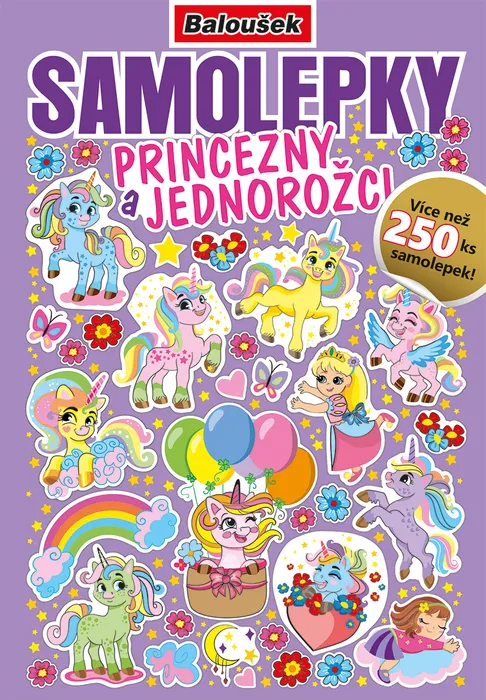Główne zdjęcie produktu Samolepkový sešit - Princezny a jednorožci