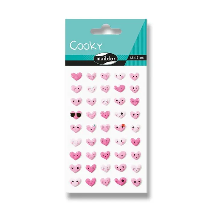 Główne zdjęcie produktu Samolepky Maildor 3D Cooky Emotikony srdce