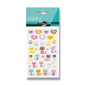 Naklejki Maildor 3D Cookies Koty i serca