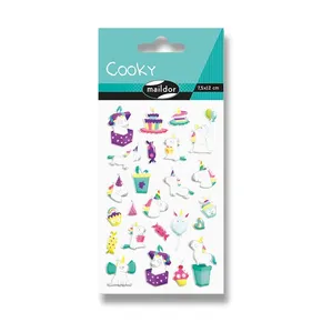 Maildor 3D Cookies Urodzinowe naklejki z jednorożcem