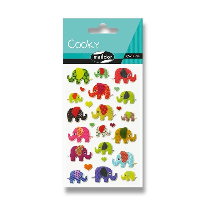 Główne zdjęcie produktu Samolepky Maildor 3D Cooky Sloni