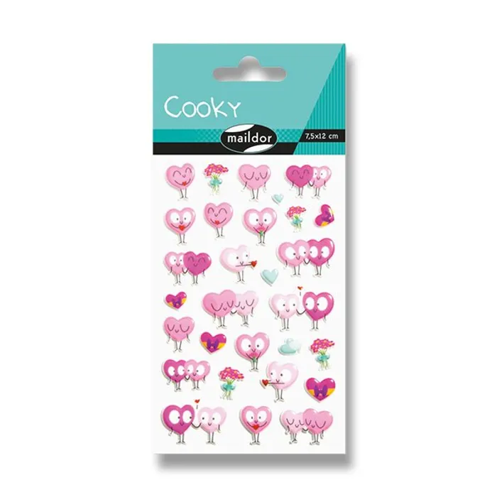 Główne zdjęcie produktu Samolepky Maildor 3D Cooky Zamilovaná srdíčka