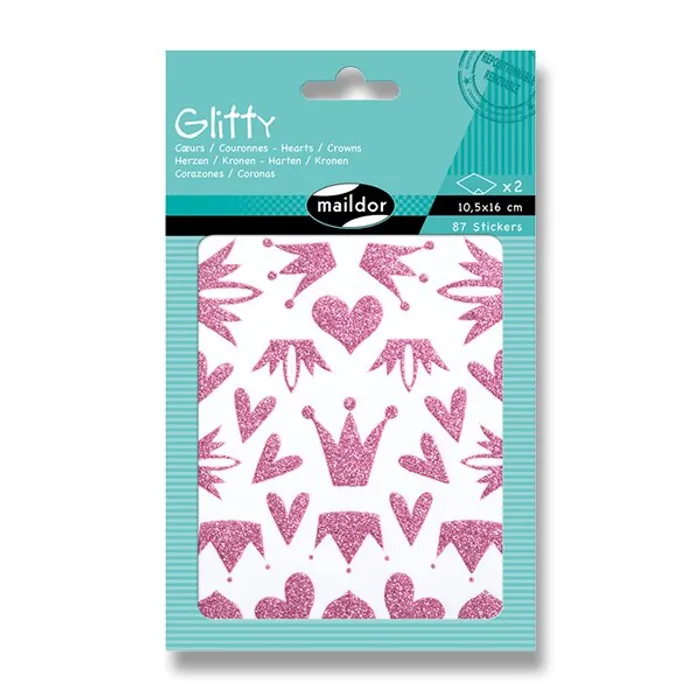 Główne zdjęcie produktu Samolepky Maildor Glitty Srdce a korunka