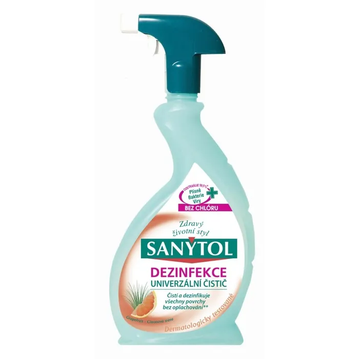 Główne zdjęcie produktu Sanytol Grep Dezinfekce univerzální čistící prostředek rozprašovač 500 ml