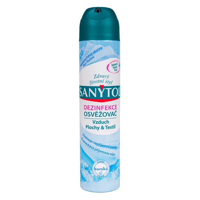 Główne zdjęcie produktu Sanytol horská vůně desinfekční osvěžovač vzduchu na plochy a textil 300 ml