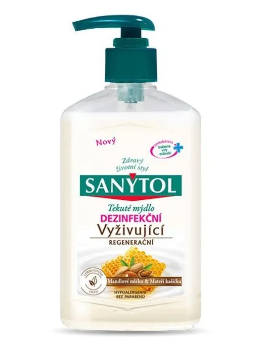 Główne zdjęcie produktu Sanytol regenerační antibakteriální mýdlo 250ml Mandlové mléko & Mateří kašička