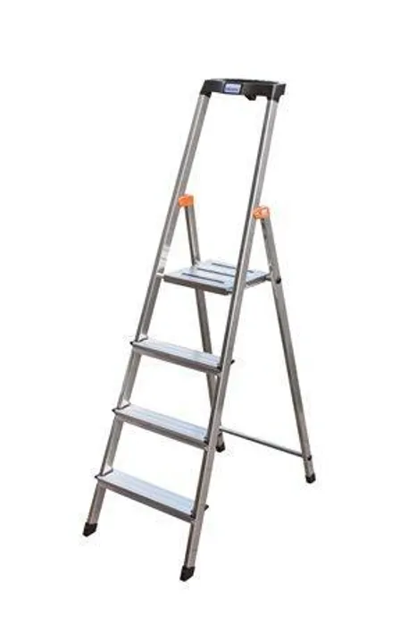 Główne zdjęcie produktu Schůdky, 4 schody, hliníkové, KRAUSE "Safety"