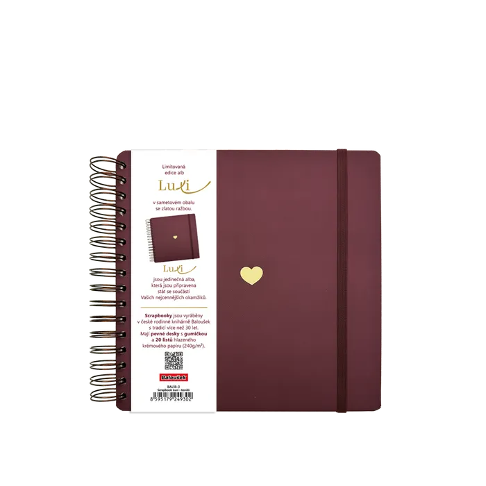 Główne zdjęcie produktu Scrapbook Luxi - 210x210 - lamino - bordó