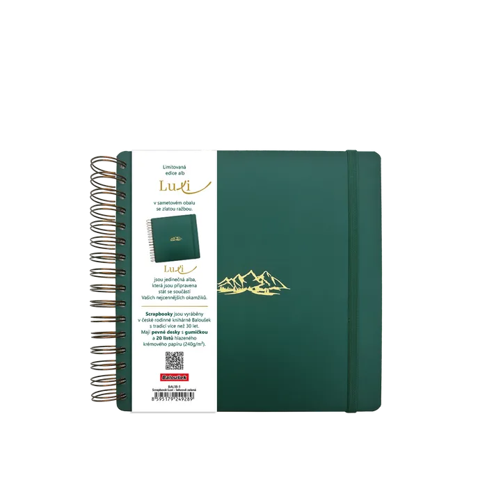 Główne zdjęcie produktu Scrapbook Luxi - 210x210 - lamino - lahvově zelená