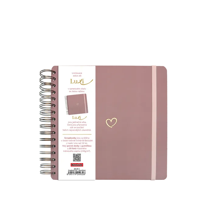 Główne zdjęcie produktu Scrapbook Luxi - 210x210 - lamino - starorůžová