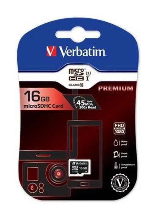 Główne zdjęcie produktu SecureDigital SDHC 16GB micro paměťová karta , Class 10, Verbatim