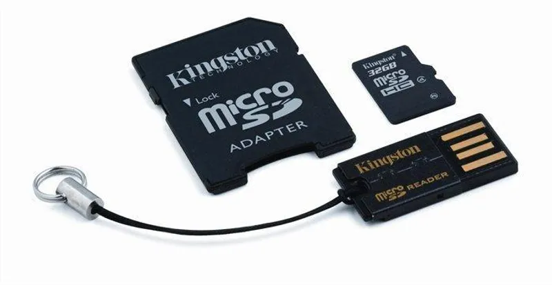 Główne zdjęcie produktu SecureDigital SDHC 32GB micro paměťová karta s adaptérem, Class 4, Kingston