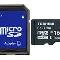 Następne zdjęcie produktu SecureDigital SDHC "Exceria" 16GB mikro paměťová karta, UHS 3, s adaptérem, TOSHIBA
