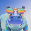Następne zdjęcie produktu Zeszyt "Animal", A4, w kratkę z marginesami, 40+2 kartki, hipopotam, MITAMA 62744-90114