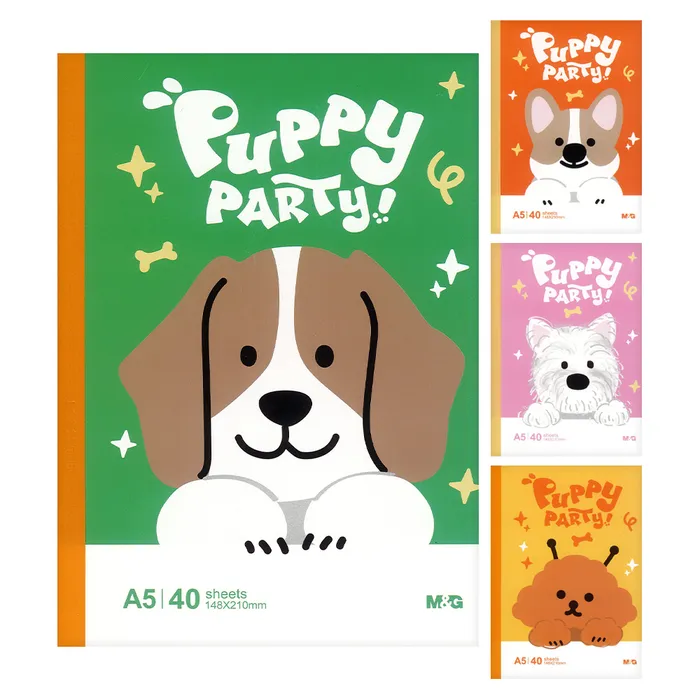 Główne zdjęcie produktu Sešit linkovaný A5 M&G Puppy Party! (4 designy)