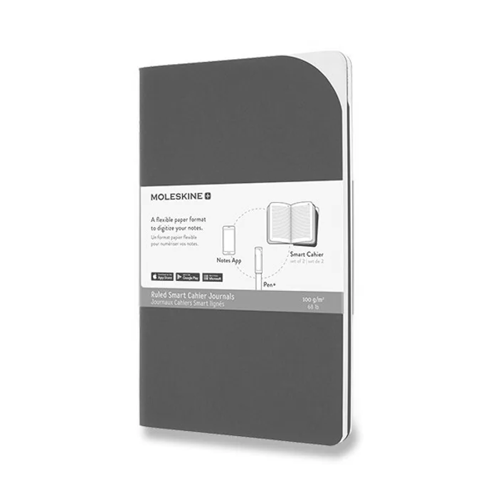 Główne zdjęcie produktu Sešity Moleskine Smart - měkké desky L, linkované, 2 ks, černé