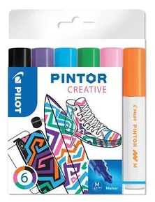 Zestaw markerów ozdobnych Pintor M, 6 zabawnych kolorów, 1,4 mm, PILOT