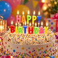 Następne zdjęcie produktu Zestaw świeczek na patyczkach "HAPPY BIRTHDAY" 65 mm [1 zestaw]