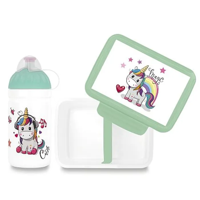 Główne zdjęcie produktu Set Zdravá lahev 0,5 l a Zdravá sváča - Magic unicorn