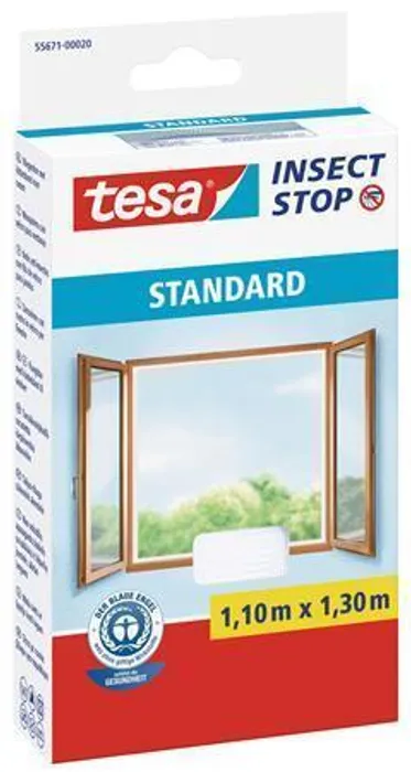 Główne zdjęcie produktu Síť proti hmyzu "55680", do oken, bílá, 1,1 x 1,3 m, na suchý zip, TESA