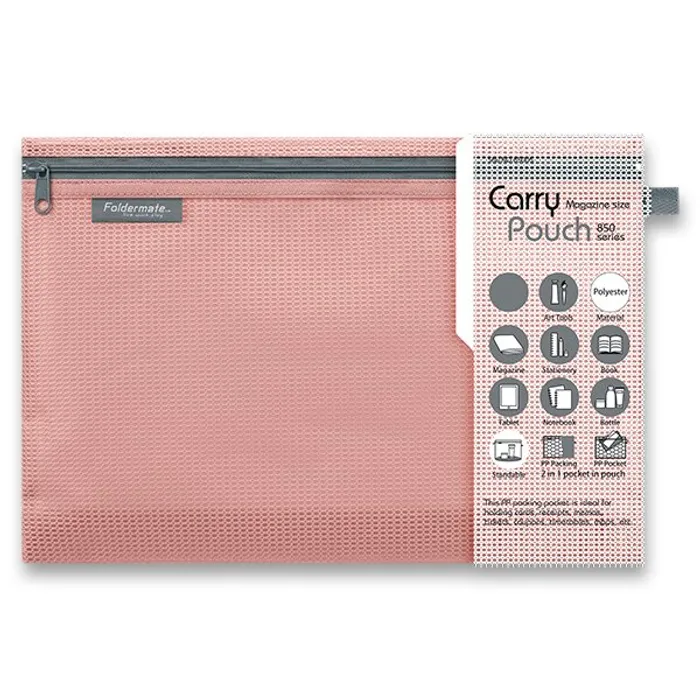Główne zdjęcie produktu Síťovaná plastová obálka Foldermate Pop Gear A4, růžová
