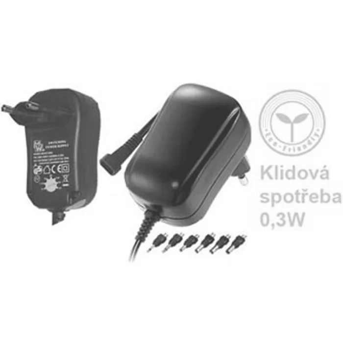 Główne zdjęcie produktu Síťový adaptér, 220V (el.síť), 3-12V, 1000mA, univerzální, stabilizovaný