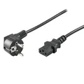 Kabel sieciowy Zasilanie 230V, CEE7 (wtyczka)-C13, 1m, atest VDE, czarny