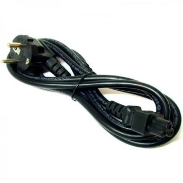 Główne zdjęcie produktu Síťový kabel 230V napájecí, CEE7 (vidlice)-C5, 2m, VDE approved, černý, Logo, koncovka ve