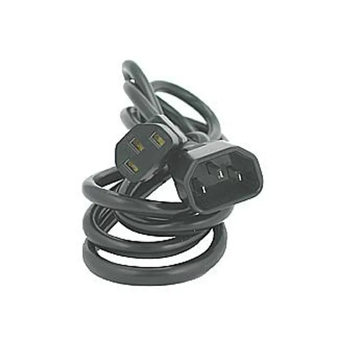 Główne zdjęcie produktu Síťový kabel 230V prodlužovací, C13-C14, 3m, VDE approved, černý, Logo