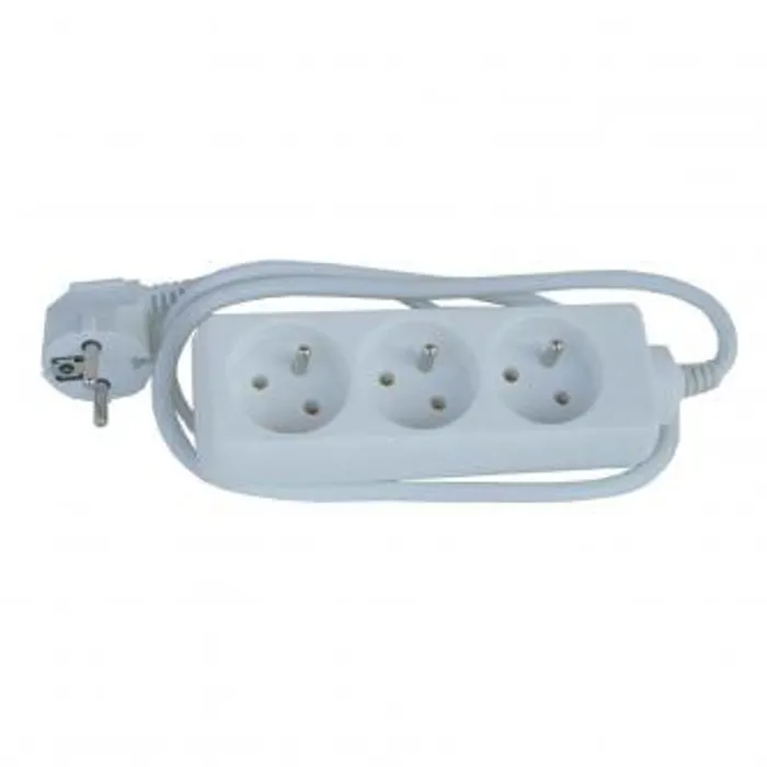 Główne zdjęcie produktu Síťový kabel 230V prodlužovací, CEE7 (vidlice)-zásuvka 3x, 2m, VDE approved, bílá