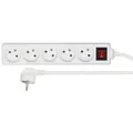 Następne zdjęcie produktu Przedłużacz sieciowy 230V, CEE7 (wtyczka)-gniazdo 5x, 10m, dopuszczenie VDE, biały, z wyłączonym