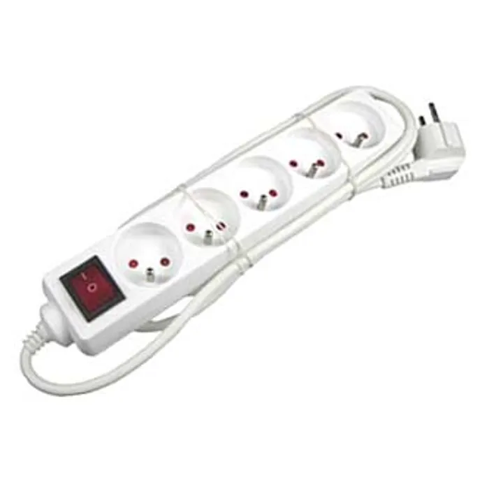 Główne zdjęcie produktu Síťový kabel 230V prodlužovací, CEE7 (vidlice)-zásuvka 5x, 10m, VDE approved, bílá, s vyp