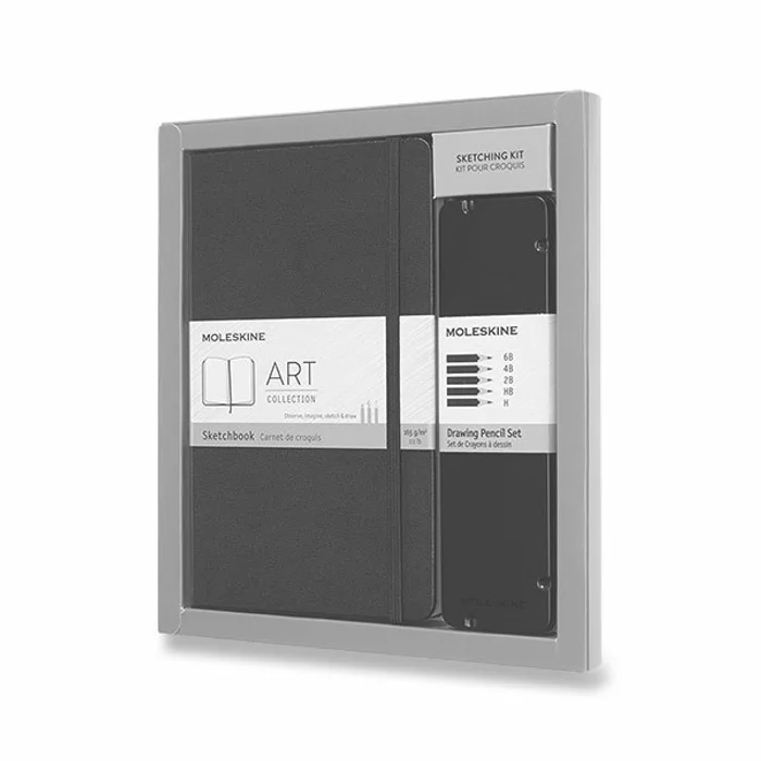 Główne zdjęcie produktu Skicář Moleskine - tvrdé desky L, dárková sada s grafitovými tužkami