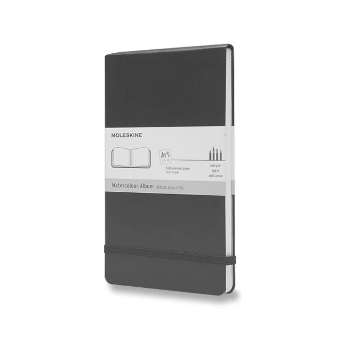 Główne zdjęcie produktu Skicář Moleskine Watercolour Album - tvrdé desky L, černý