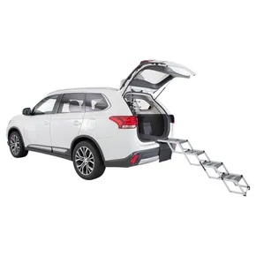 Schody składane 4 stopnie, aluminium/TPR, szer. 37cm, wys. do 70cm, max 160cm, nośność 75kg
