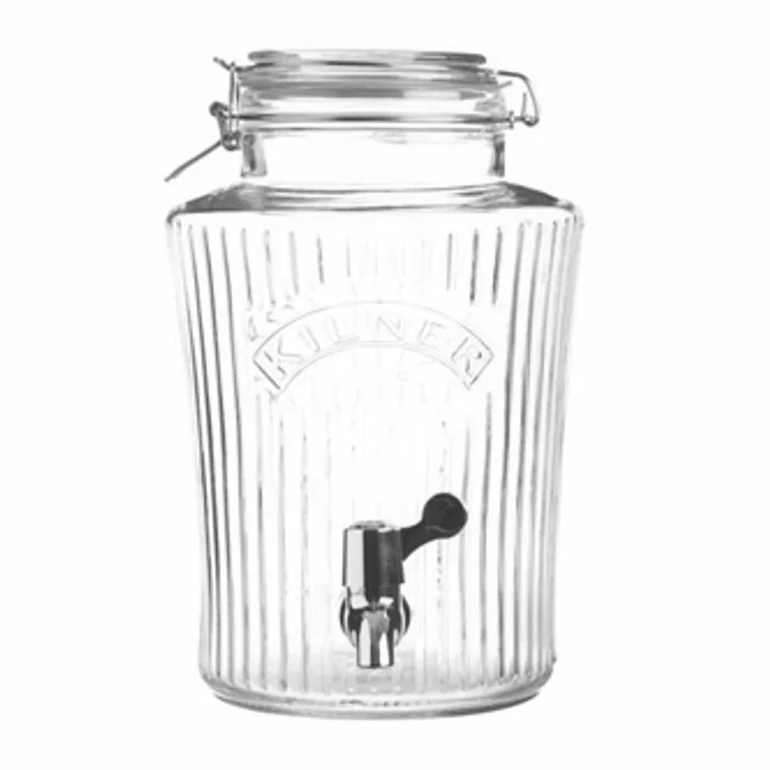Główne zdjęcie produktu Skleněný nápojový automat fazetovaný, čirý, sklo, 5l, Kilner