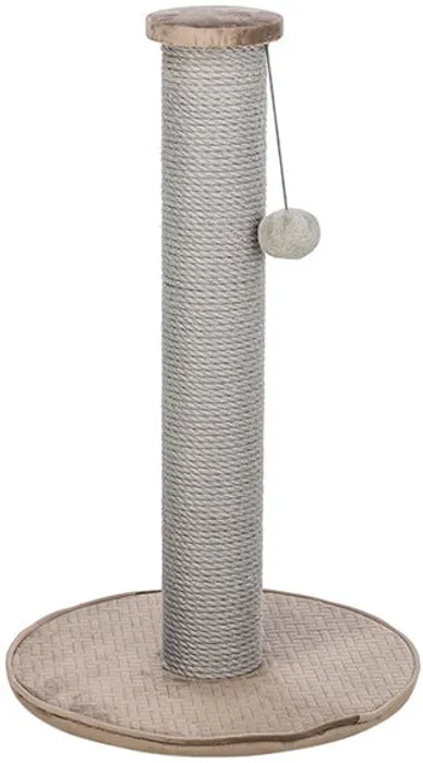 Główne zdjęcie produktu Škrabací sloupek LIVIA s plyšovou kuličkou, 64 cm, sisal/plyš, béžovošedá
