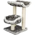 Następne zdjęcie produktu Drapak ISABA z łóżkiem, długi plusz 62 cm - czarno-biały