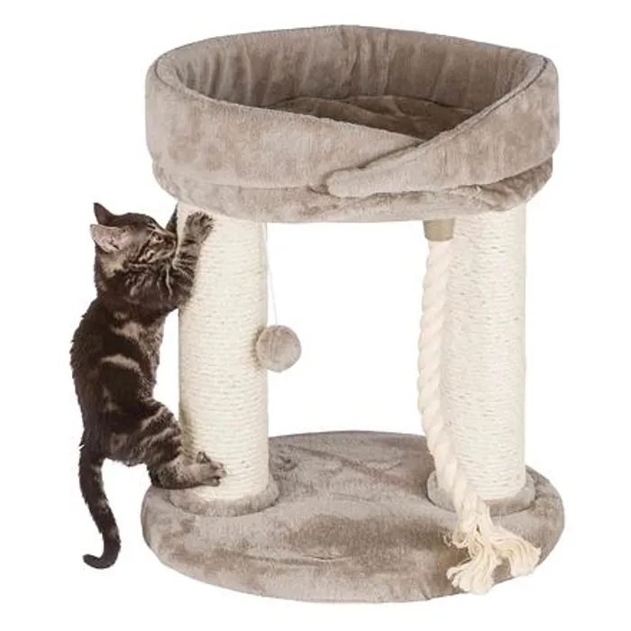 Główne zdjęcie produktu Škrábadlo MARCELA, podesta, 2 sloupky, odpočívadlo, 60cm, sisal/béžový plyš