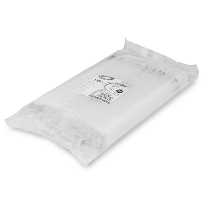 Główne zdjęcie produktu Slámka JUMBO bílá (PLA) -BIO- 25 cm, průměr 8 mm [150 ks]