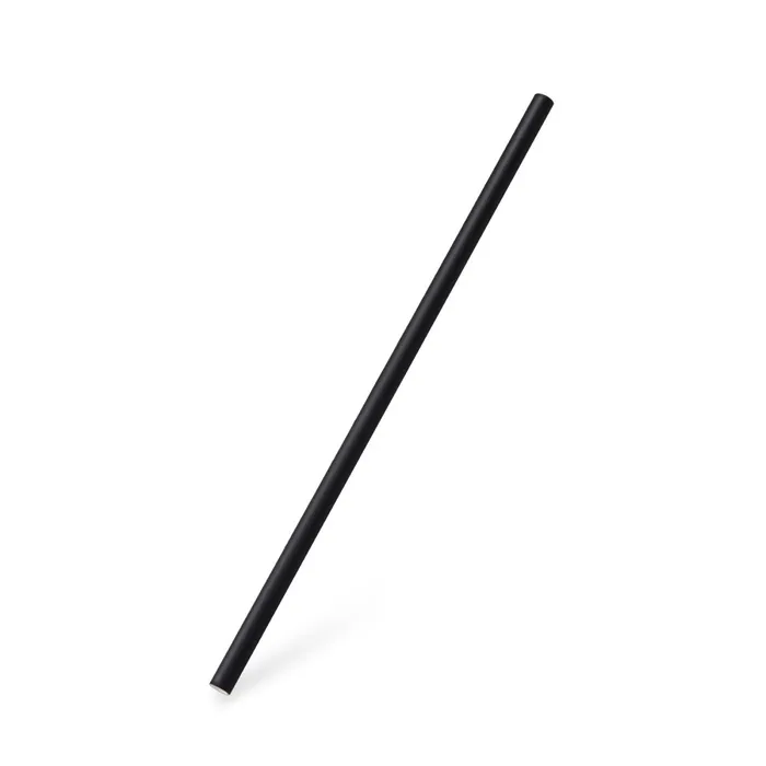 Główne zdjęcie produktu Slámka papírová JUMBO černá 25 cm, průměr 8 mm [100 ks]