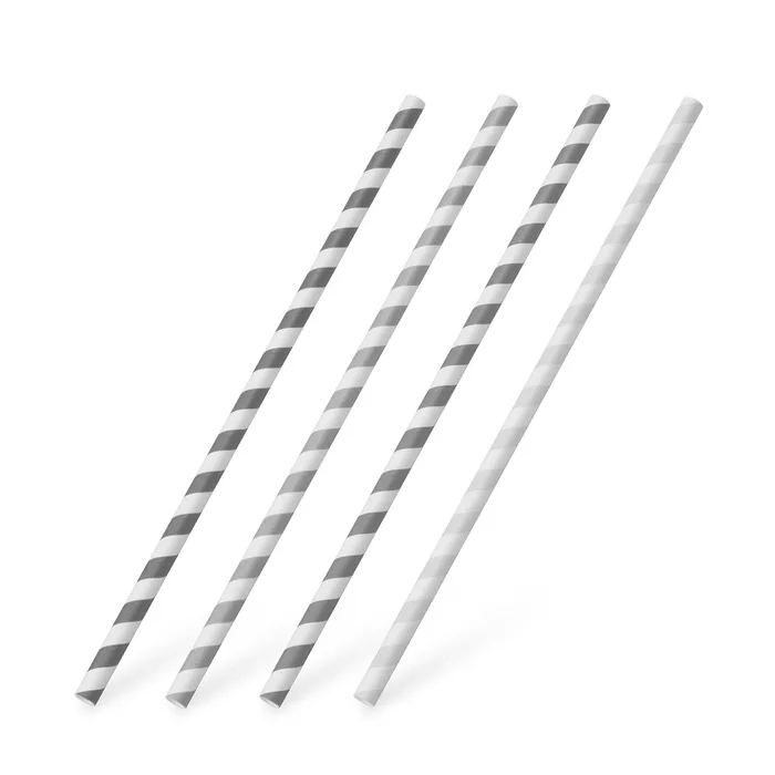 Główne zdjęcie produktu Slámka papírová rovná, barevný mix spirála 20 cm, průměr 6 mm [25 ks]
