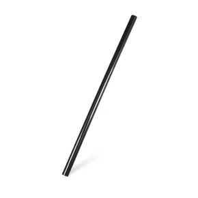 Słomki plastikowe JUMBO czarne 20 cm, średnica 8 mm [500 szt.] (wielokrotnego użytku)
